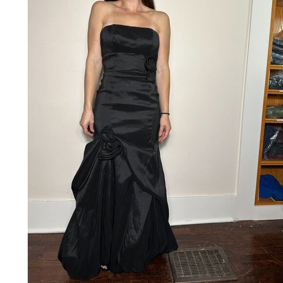 STUNNING Vintage Jessica McClintock Black Formal Black Tie Gown Size 6 - Picture 1 of 7